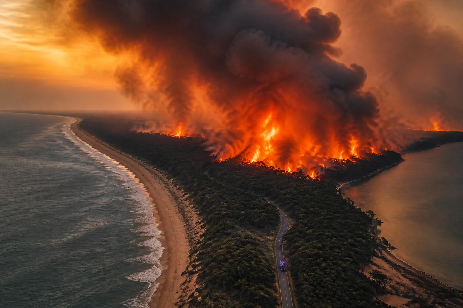 Illustration : Incendie de Saumos, presqu'île du Cap Ferret et route unique : ce que l'IA sait déjà faire pour anticiper les feux et l'évacuation (juillet 2026)