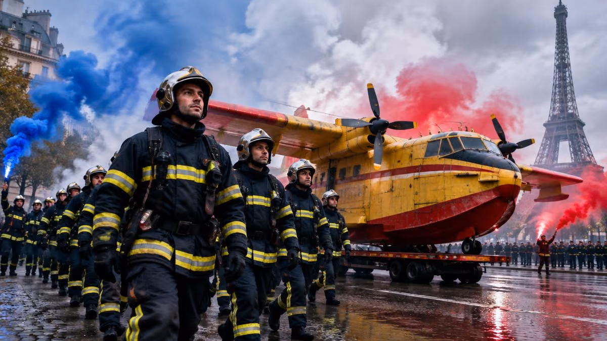 Pompiers à bout de souffle : un faux Canadair dans Paris pour réclamer des moyens